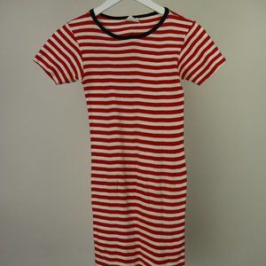 Edith A. Miller Red and White Striped Bodycon Dress